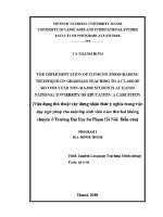 Luận văn the implementation of consciousness raising technique on grammar teaching to a class of second year non major students at hanoi national university of education