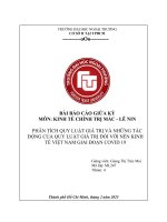Tiểu luận phân tích quy luật giá trị và những tác Động của quy luật giá trị Đối với nền kinh tế việt nam giai Đoạn covid 19