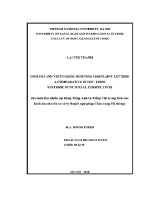 Luận văn english and vietnamese business complaint letters a comparative study from systemic functional perspectives