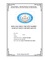 Báo cáo thực tập tốt nghiệp nghề kỹ thuật chế biến món Ăn