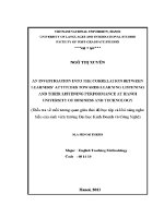 Luận văn Điều tra về mối tương quan giữa thái Độ học tập và khả năng nghe hiểu của sinh viên