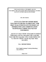 Luận văn an evaluation of course book english unlimited elementary for first year students of university of information and communication technology under thai nguyen university