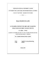 Luận văn an examination of vocabulary learning strategies of first year students in ussh vnuh