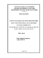 Luận văn a study on english and vietnamese proverbs about educating moral qualities from cultural perspective