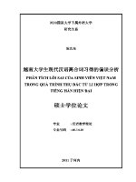 Luận văn 越南大学生现代汉语离合词习得的偏误分析