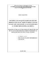 Luận văn the effect of contextualized vocabulary presentation on 10th form students’ english vocabulary acquisition an action research at to hieu high school hai phong