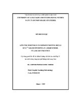 Luận văn Áp dụng portfolio Để cải thiện kĩ năng viết cho học sinh lớp 11 tại một trường trung học phổ thông tỉnh lạng sơn
