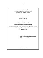 Luận văn the impact of teachers' quality on rus students in terms of speaking skill