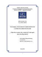 Luận văn teachers and students' perceptions of a good teacher of english