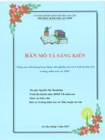 Skkn nâng cao chất lượng hoạt Động trải nghiệm cho trẻ 5 tuổi tại lớp 5a2 trường mầm non an tiến