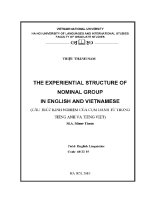 Luận văn cấu trúc kinh nghiệm của cụm danh từ trong tiếng anh và tiếng việt