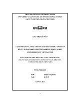 Luận văn a contrastive analysis of the metaphor anger is heat in english and the possible equivalent expressions in vietnamese