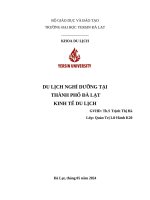 Du lịch nghỉ dưỡng tại thành phố Đà lạt kinh tế du lịch