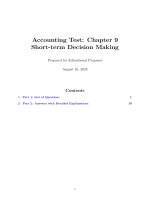 Chapter 9 short term decision making