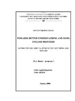 Luận văn towards better understanding and using english proverbs