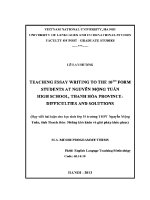 Luận văn teaching essay writing to the 10th form students at nguyễn mộng tuân high school thanh hóa province