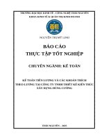 Báo cáo thực tập tốt nghiệp kế toán tiền lương và các khoản trích theo lương tại công ty tnhh thiết kế kiến trúc xây dựng hùng cường