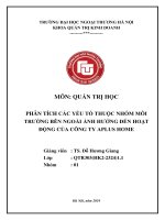 Tiểu luận quản trị học phân tích môi trường công ty aplus
