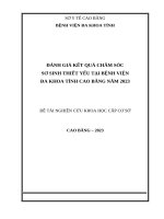 Đánh giá kết quả chăm sóc sơ sinh thiết yếu tại Bệnh viện Đa khoa tỉnh Cao Bằng Năm 2023