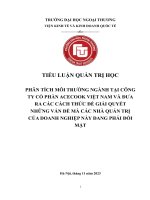 Tiểu luận qth  phân tích môi trường ngành tại acecook vn