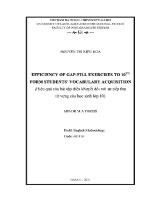 Luận văn efficiency of gap fill exercises to 10th form students’ vocabulary acquisition