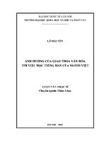 Luận văn Ảnh hưởng của giao thoa văn hóa tới việc học tiếng hàn của người việt