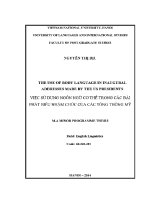 Luận văn việc sử dụng ngôn ngữ cơ thể trong các bài phát biểu nhậm chức của các tổng thống mỹ