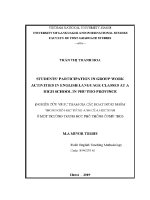 Luận văn students’ participation in group work activities in english language classes at a high school in phu tho province