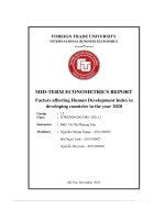 Mid term econometrics report factors affecting human development index in developing countries in the year 2020