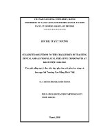 Luận văn các giải pháp gợi Ý cho việc dạy phụ Âm xát gồm Âm răng và Âm ngạc lợi trường cao Đẳng bách việt
