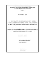 Luận văn a translation quality assessment of the vietnamese version of the nover the notebook by petal lê 2010 using peter newmark's model