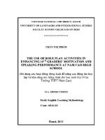 Luận văn sử dụng các hoạt Động Đóng kịch Để nâng cao Động lực học tập và khả năng nói tiếng anh cho học sinh lớp 10