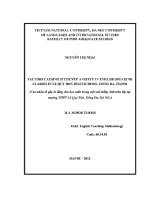 Luận văn factors causing students' anxiety in english speaking classes in le quy don high school dong da hanoi