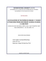 Luận văn an evaluation of the textbook english 11 taught at phan dinh phung secondary school in hanoi a case study