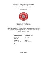 Tiểu luận phép biện chứng về mối liên hệ phổ biến và vận dụng phân tích mối liên hệ giữa tăng trưởng kinh tế với công bằng xã hội Ở nước ta