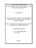 Luận văn a study on the teachers’ teaching techniques for improving the reading skills of freshmen at hanoi college of industrial economics