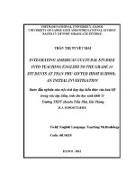 Luận văn integrating american cultural studies into teaching english to the grade 11 students at tran phu gifted high school
