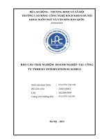 Báo cáo trải nghiệm doanh nghiệp tại công ty tnhh kv international korea