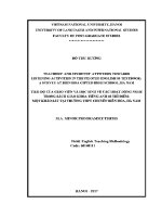 Luận văn thái Độ của giáo viên và học sinh về các hoạt Động nghe trong sách giáo khoa tiếng anh 10 thí Điểm