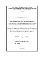 Luận văn using information gap activities to promote students' motivation and participation in speaking lessons for second year students in ussh vnu