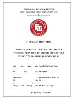 Tiểu luận mối liên hệ giữa lý luận và thực tiễn và vận dụng phân tích mối liên hệ giữa Đổi mới tư duy và Đổi mới kinh tế Ở nước ta