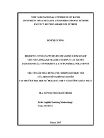 Luận văn yếu tố gây mất hứng thú trong giờ học nói của sinh viên không chuyên tại trường Đại học sư phạm hà nội 2