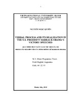 Luận văn verbal process and its realization in the u s president barrack obama's victory speeches