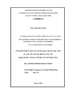 Luận văn techniques for organizing communicative activities in pải work and group work for the 1st year students at tourism faculty thanh hoa university of culture sports and tourism