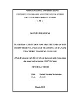 Luận văn thái Độ của giáo viên Đối với việc sử dụng máy tính trong giảng dạy ngoại ngữ tại trường cđsp hà nam