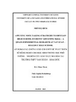 Luận văn applying note taking strategies to develop high school students’ listening skill a quasi experimental research at van xuan hoai duc high school