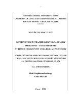 Luận văn difficulties in teaching esp vocabulary to second year students at hanoi community college a case study