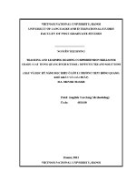 Luận văn teaching and learning reading comprehension skills for grade 11 at hong quang high school