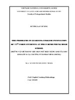 Luận văn the problems in learning english intonation of 11th form students at phan dinh phung high school