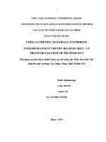 Luận văn sử dụng tài liệu thực nhằm nâng cao kỹ năng Đọc hiểu cho sinh viên chuyên ngữ trường cao Đẳng công nghệ thành Đô